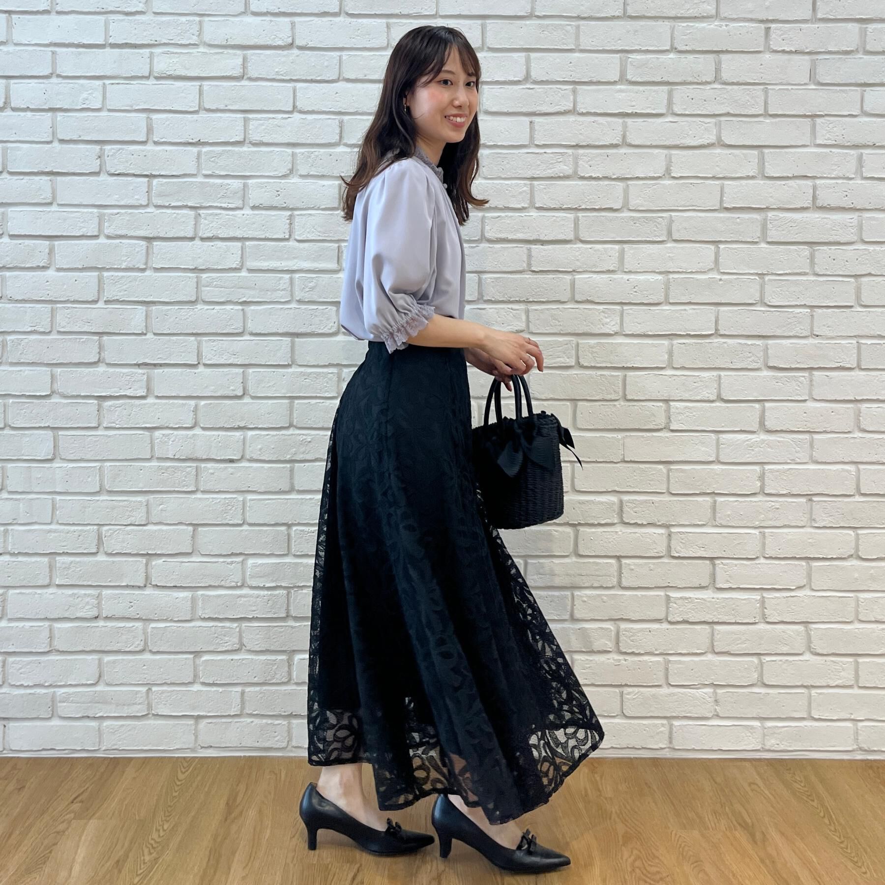 Couture broach「【大人上品・前後2WAY】エンブロレース 5分袖ブラウス【洗濯機可】」|シャツ・ブラウス|