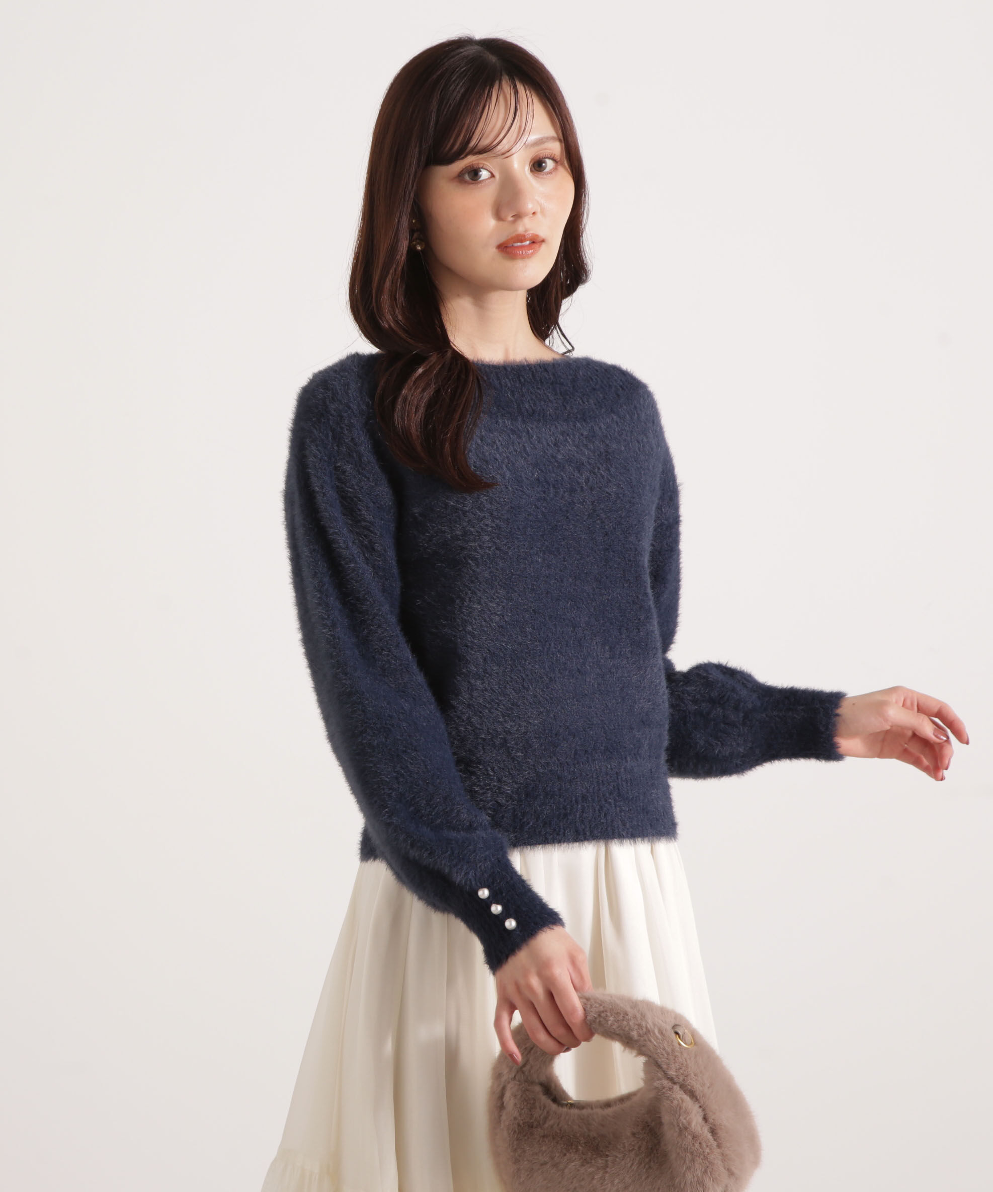 PROPORTION BODY DRESSING「ミニシャギーオフショルニット 25AW」|ニット・セーター|