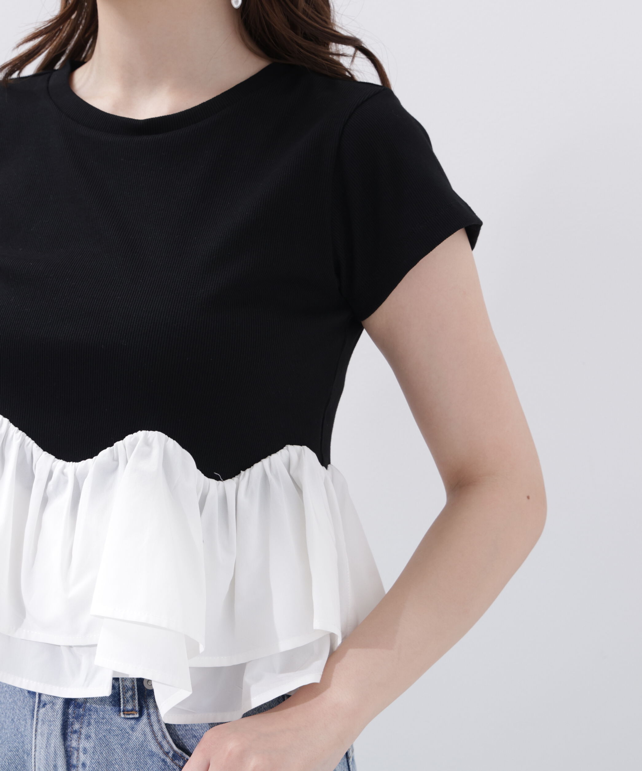 PROPORTION BODY DRESSING「〈a/mie〉ホイップフリルTシャツ」|Tシャツ・カットソー|