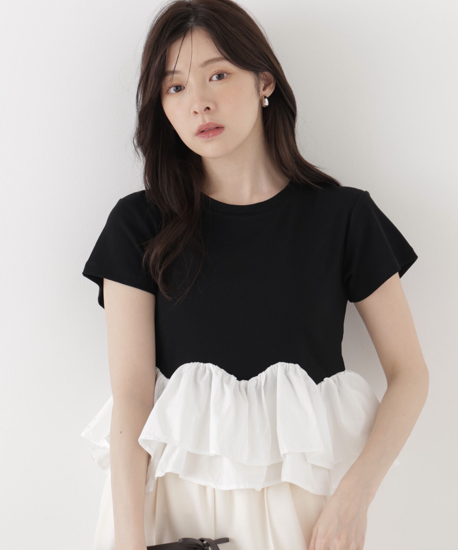PROPORTION BODY DRESSING「〈a/mie〉ホイップフリルTシャツ」|Tシャツ・カットソー|