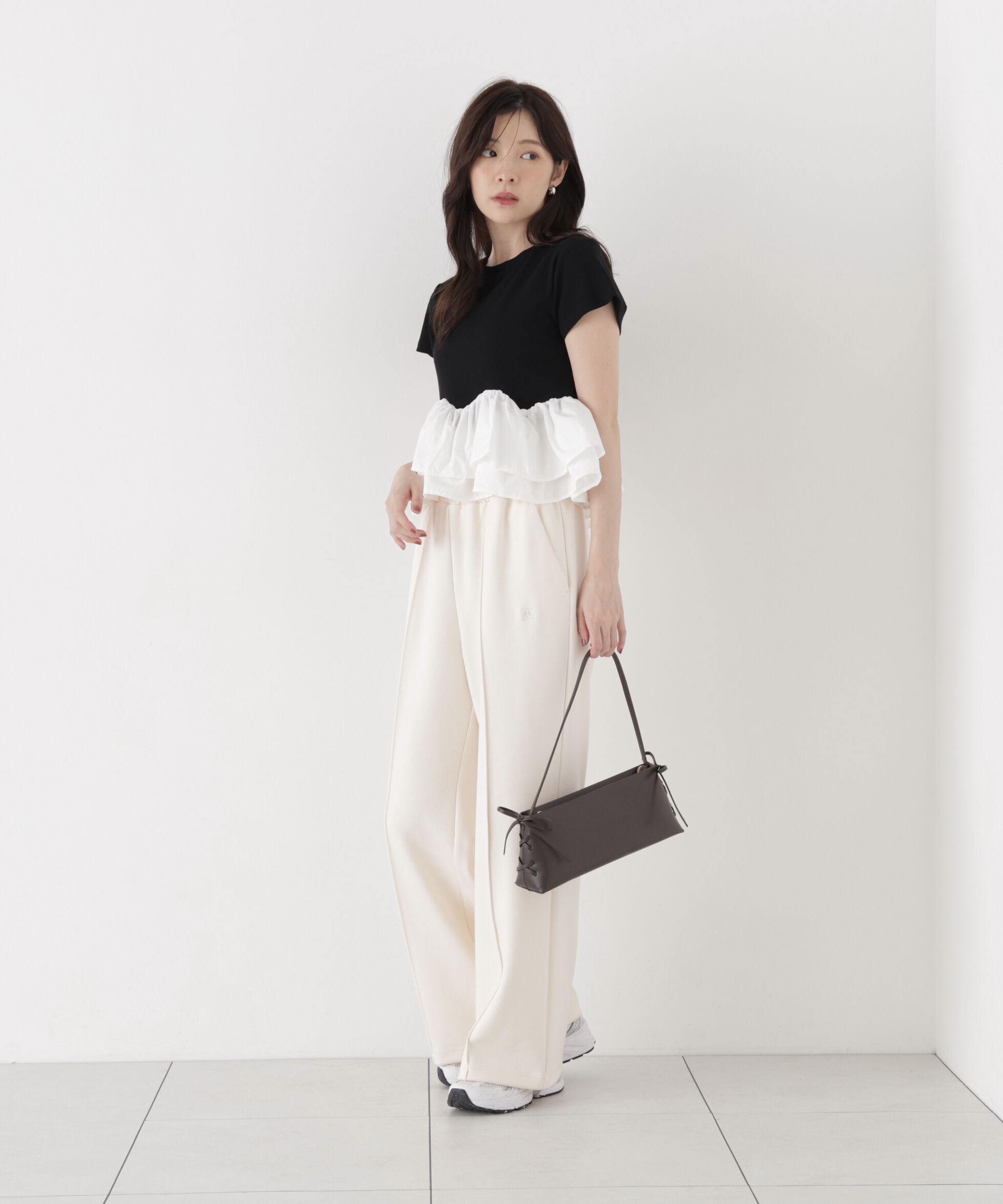 PROPORTION BODY DRESSING「〈a/mie〉ホイップフリルTシャツ」|Tシャツ・カットソー|