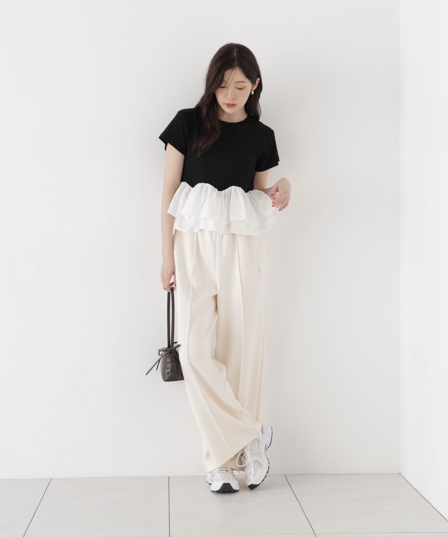 PROPORTION BODY DRESSING「〈a/mie〉ホイップフリルTシャツ」|Tシャツ・カットソー|