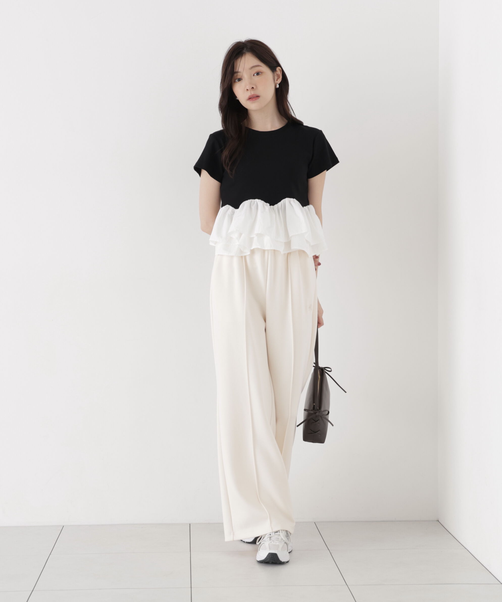 PROPORTION BODY DRESSING「〈a/mie〉ホイップフリルTシャツ」|Tシャツ・カットソー|