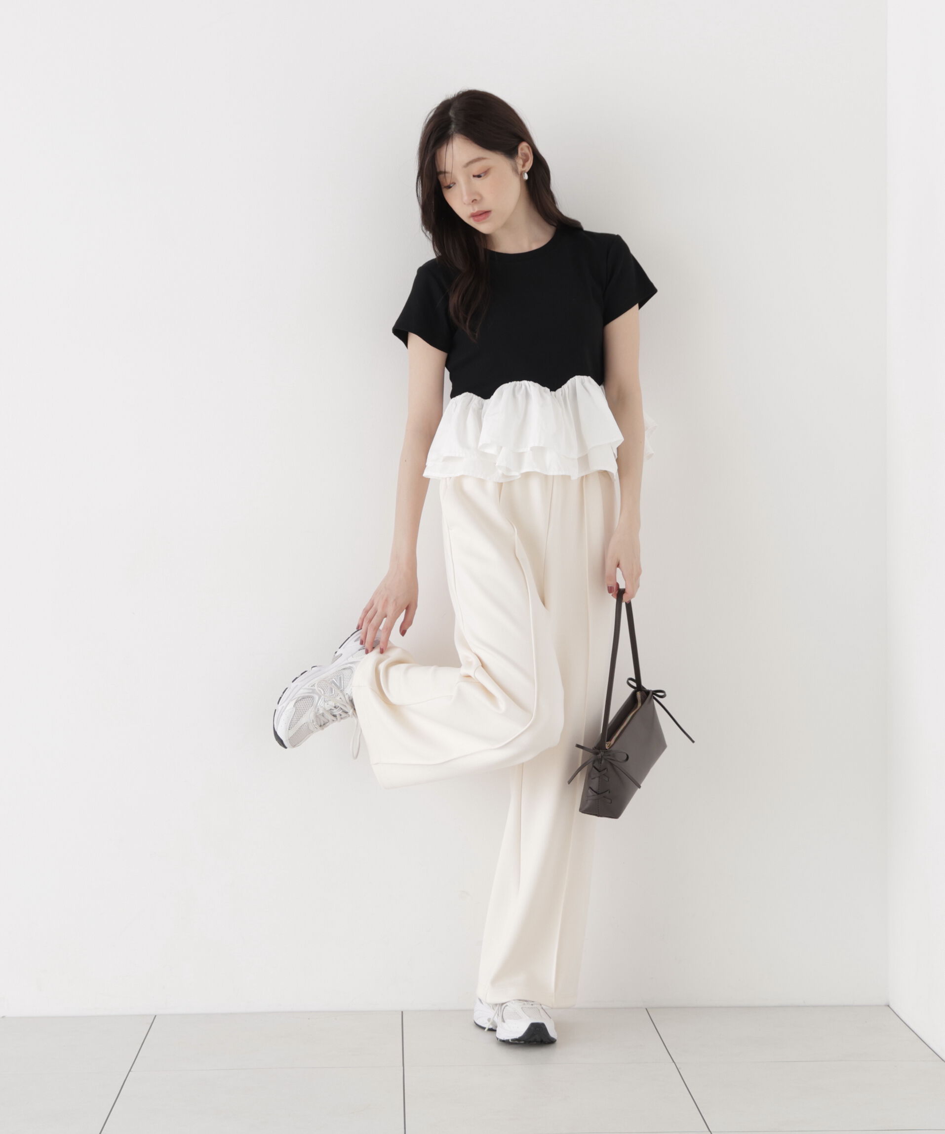 PROPORTION BODY DRESSING「〈a/mie〉ホイップフリルTシャツ」|Tシャツ・カットソー|