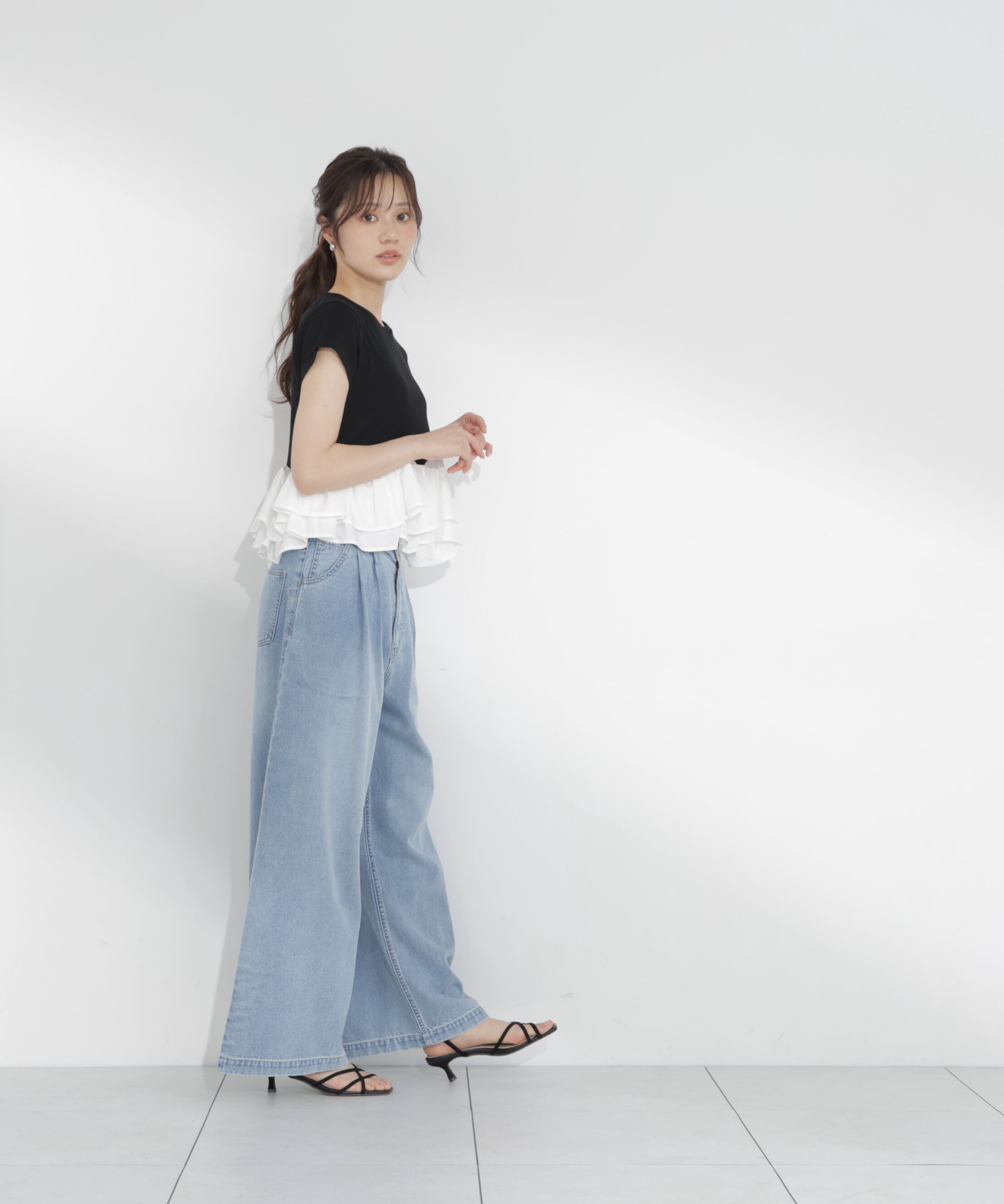 PROPORTION BODY DRESSING「〈a/mie〉ホイップフリルTシャツ」|Tシャツ・カットソー|