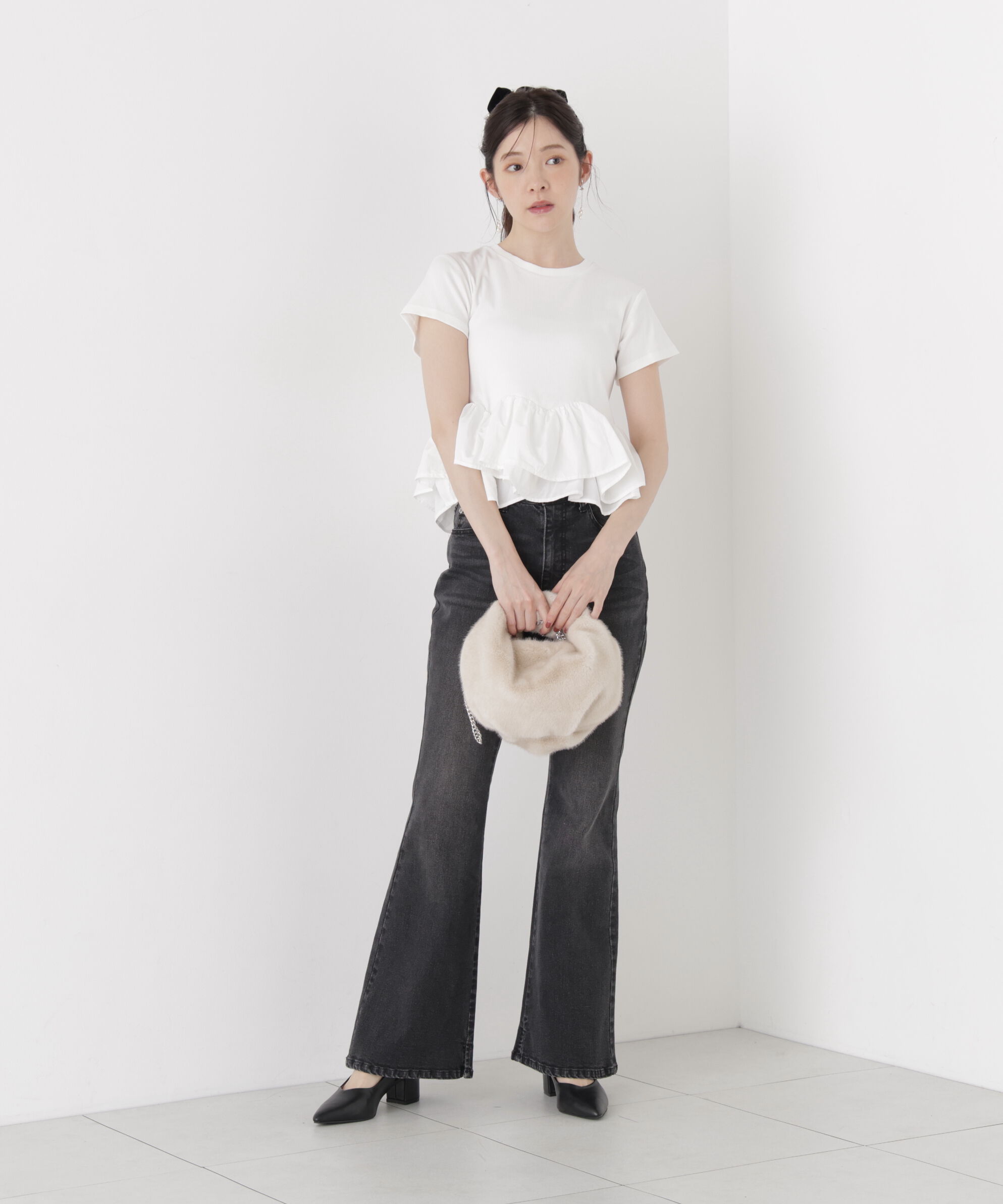 PROPORTION BODY DRESSING「〈a/mie〉ホイップフリルTシャツ」|Tシャツ・カットソー|