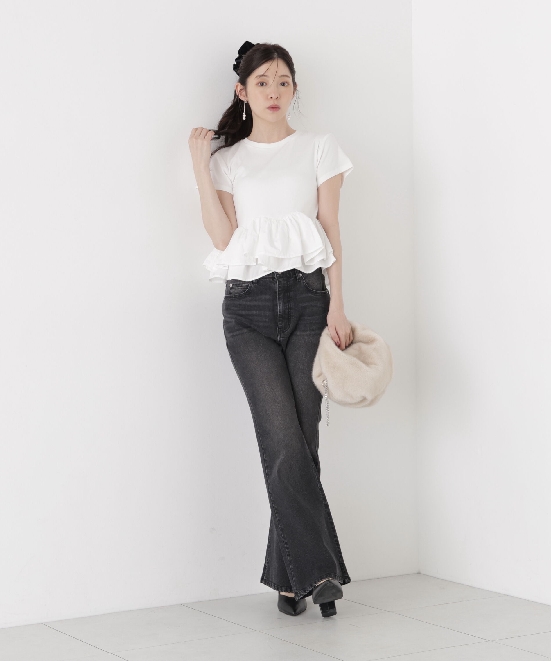 PROPORTION BODY DRESSING「〈a/mie〉ホイップフリルTシャツ」|Tシャツ・カットソー|