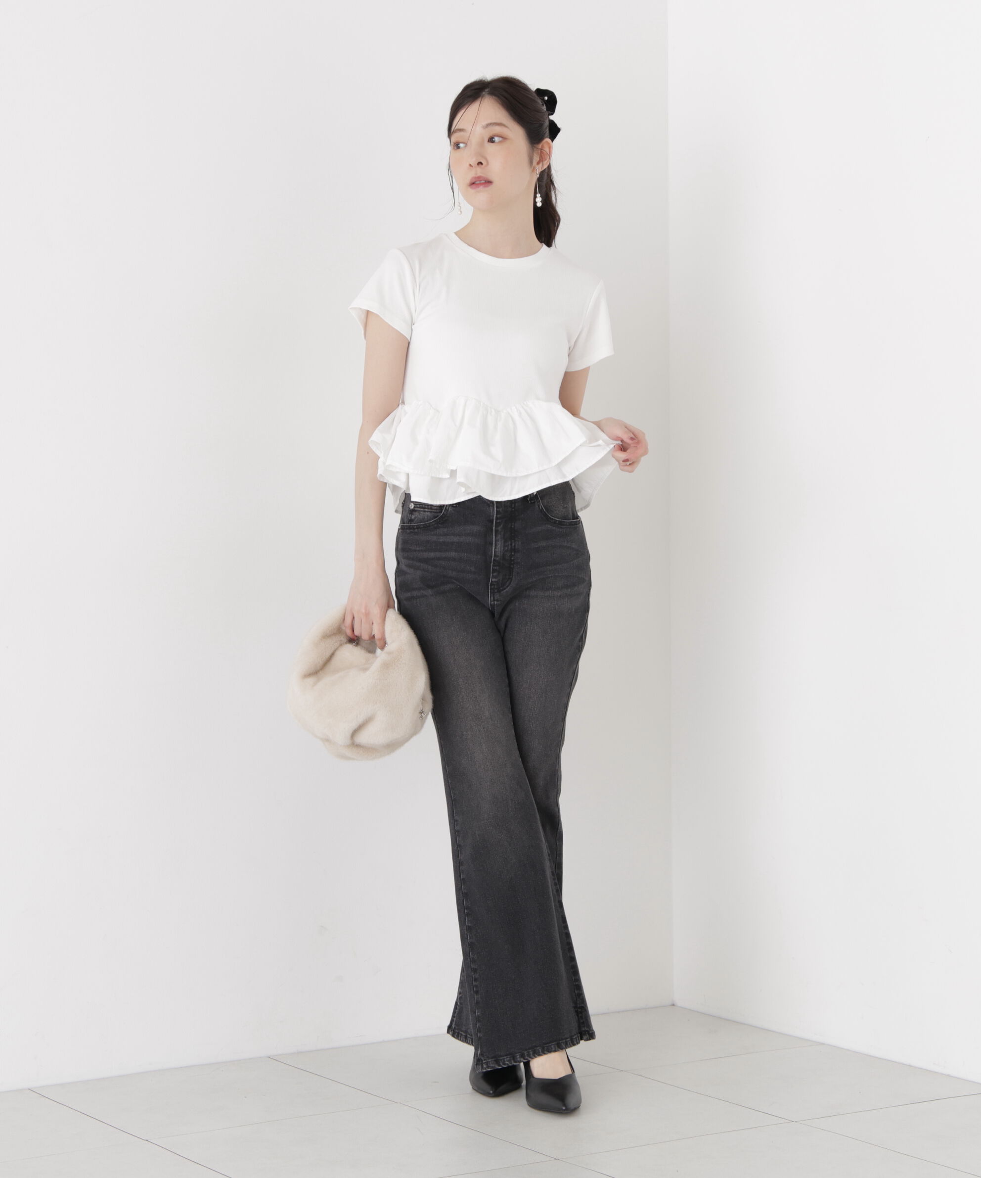 PROPORTION BODY DRESSING「〈a/mie〉ホイップフリルTシャツ」|Tシャツ・カットソー|