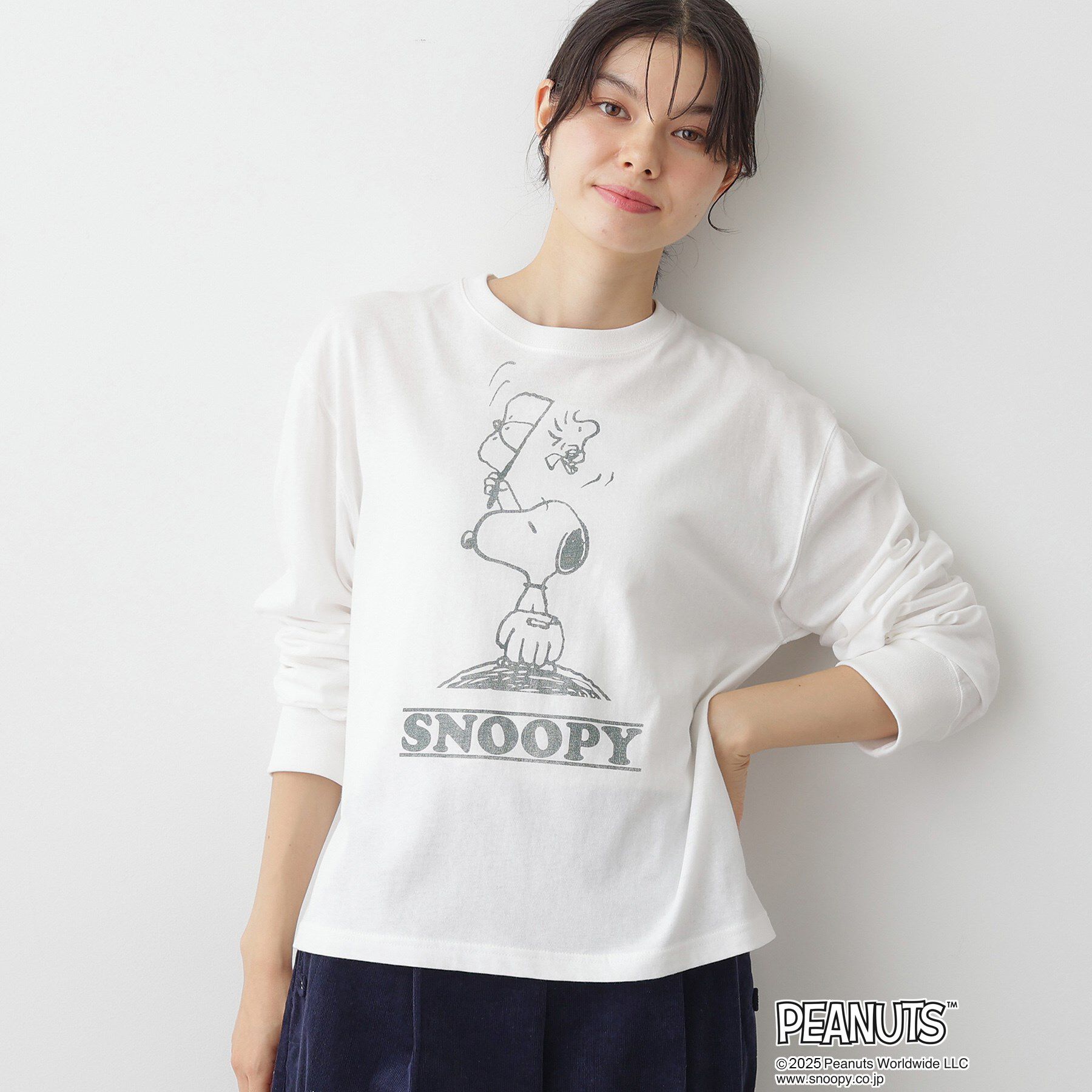 Dessin「PEANUTSロングTシャツ」|Tシャツ・カットソー|オフホワイト(003