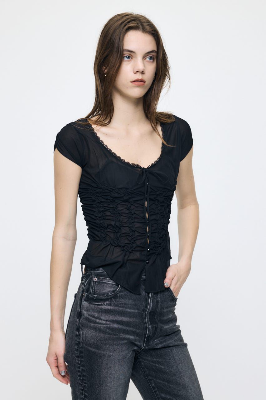 MOUSSY「RANDOM SHIRRING トップス」|Tシャツ・カットソー|