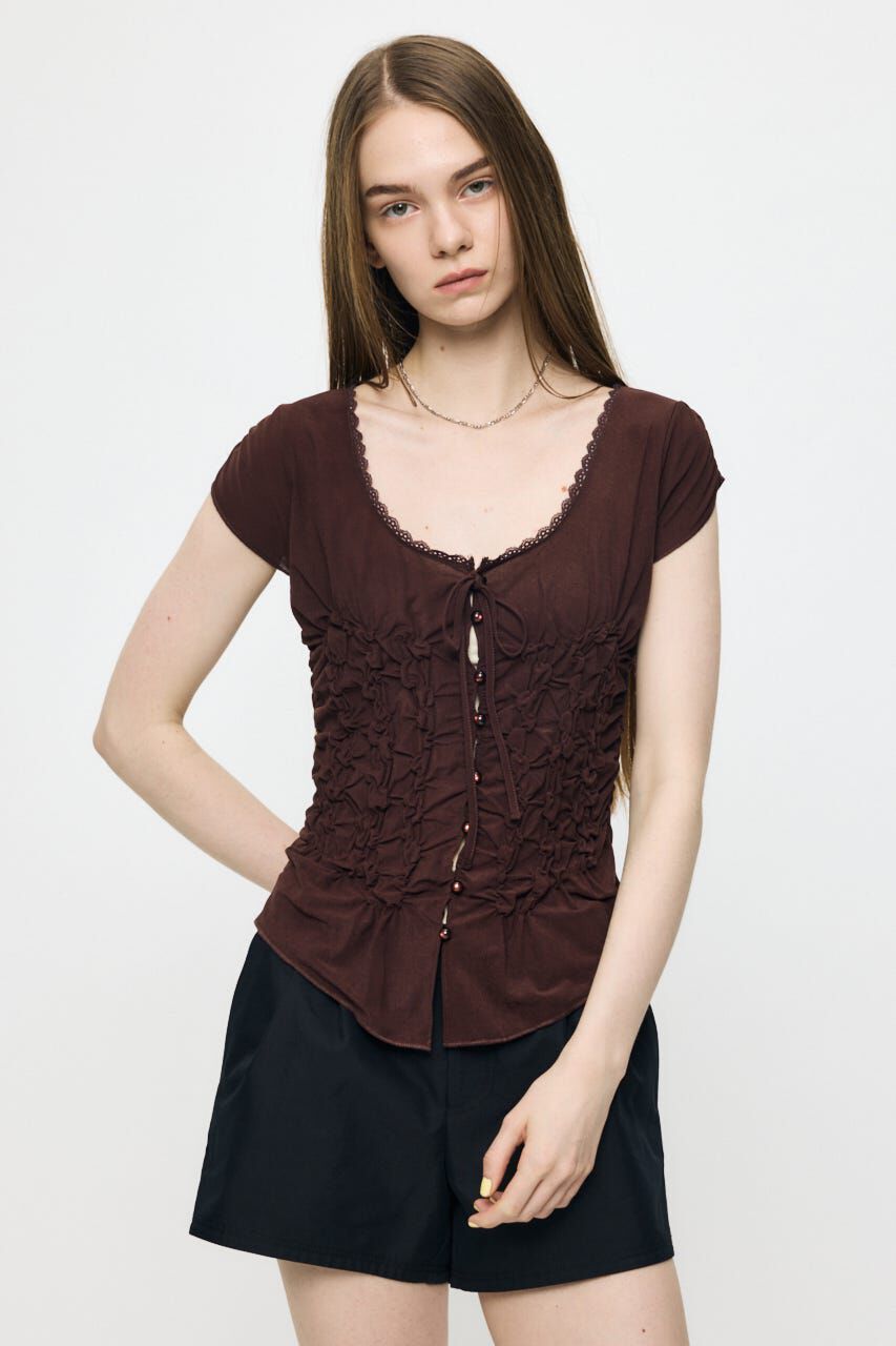 MOUSSY「RANDOM SHIRRING トップス」|Tシャツ・カットソー|