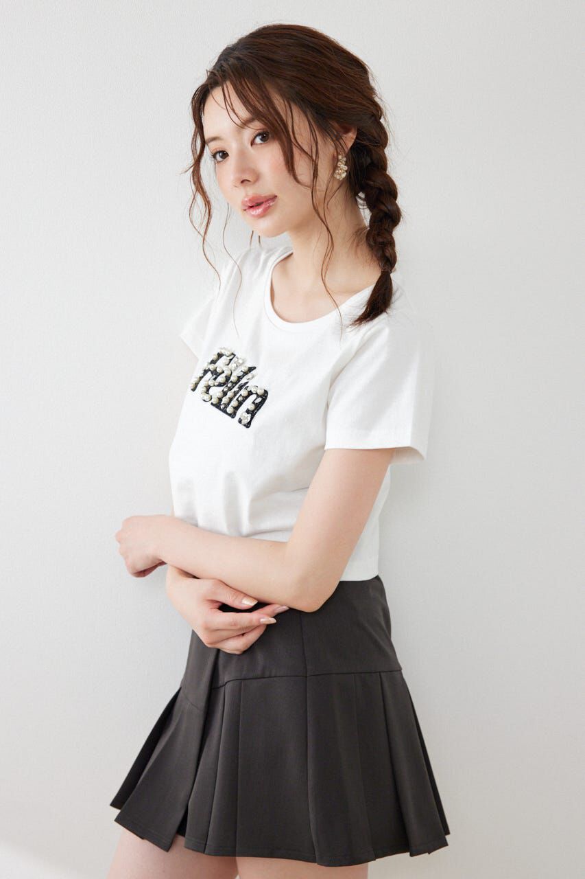 rienda「デコラティブロゴTシャツ」|Tシャツ・カットソー|