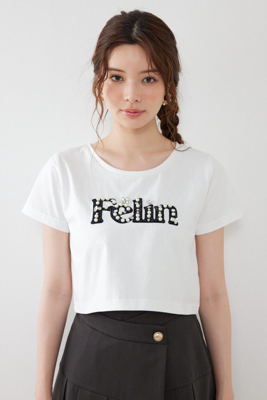 rienda「デコラティブロゴTシャツ」|Tシャツ・カットソー|