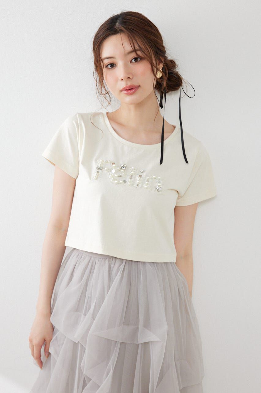 rienda「デコラティブロゴTシャツ」|Tシャツ・カットソー|