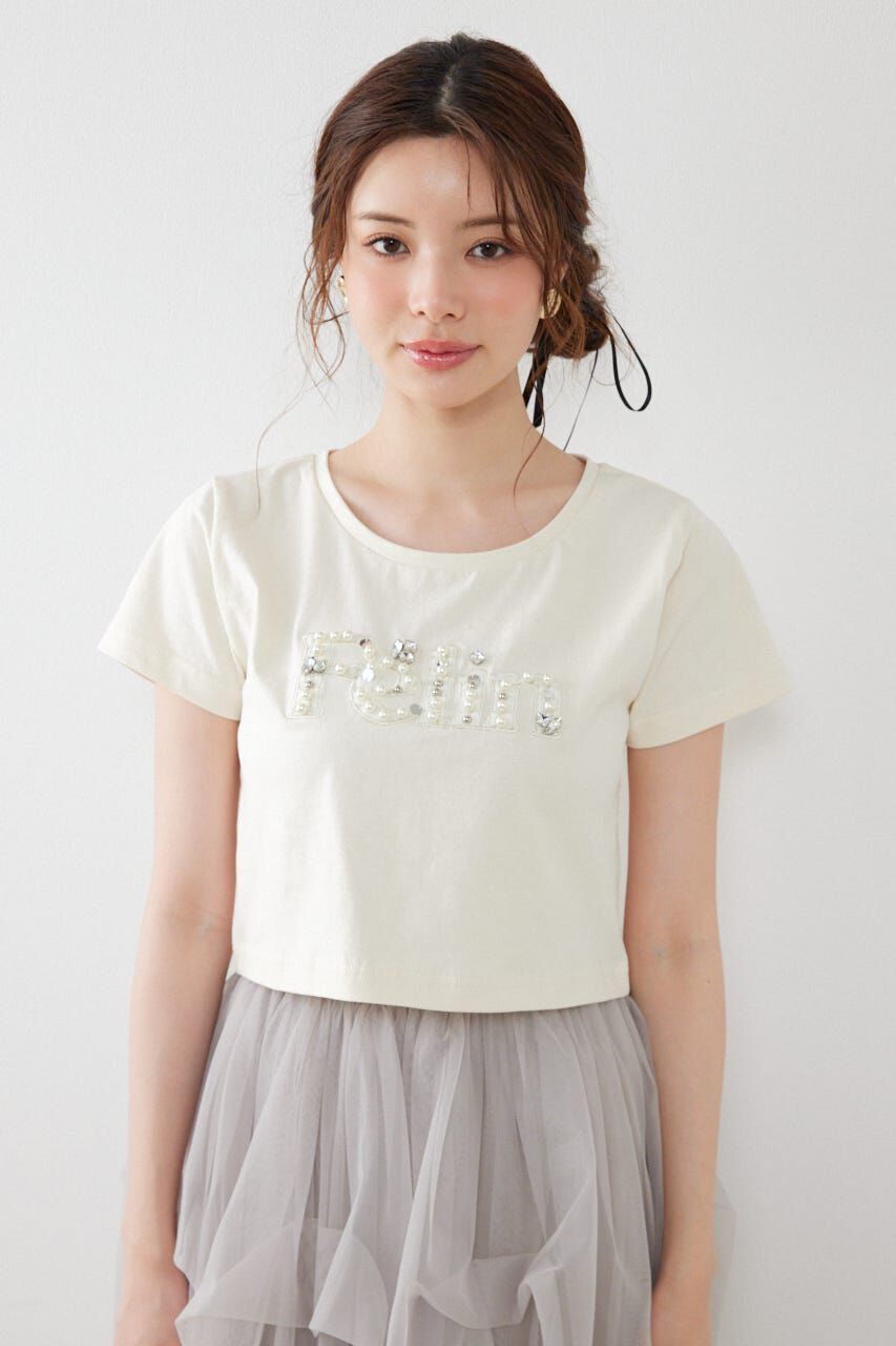 rienda「デコラティブロゴTシャツ」|Tシャツ・カットソー|