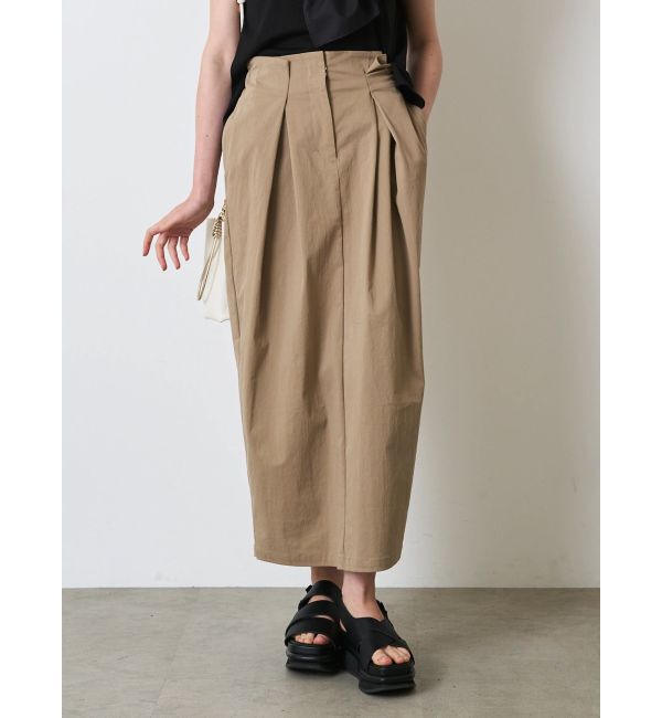 ELENDEEK「CROSS TUCK SK」|スカート|ベージュ