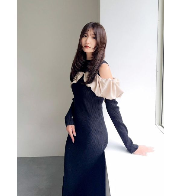 dazzlin「ドッキングバルーンネックニットワンピース」|ワンピース|