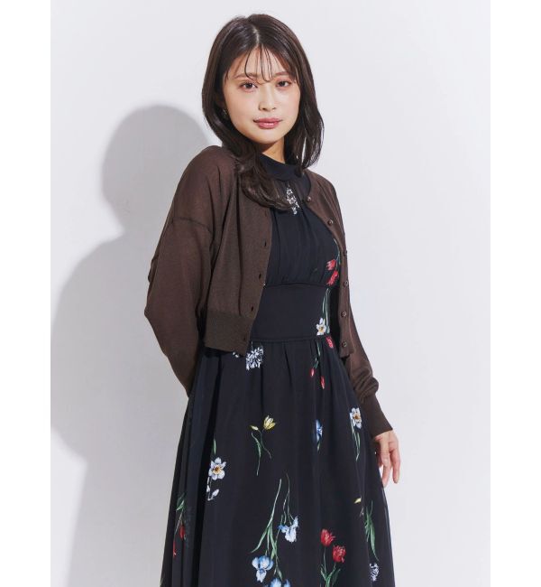 MERCURYDUO 花柄バックレースアップワンピース　ブラック 花柄バックレースアップワンピース（MERCURYDUO）｜ルミネの