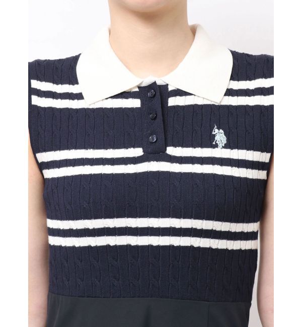 MERCURYDUO「U.S. POLO ASSN.別注ケーブルノースリポロドッキングワンピース」|ワンピース|