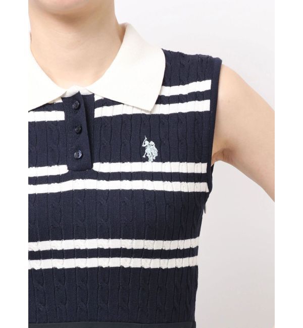 MERCURYDUO「U.S. POLO ASSN.別注ケーブルノースリポロドッキングワンピース」|ワンピース|