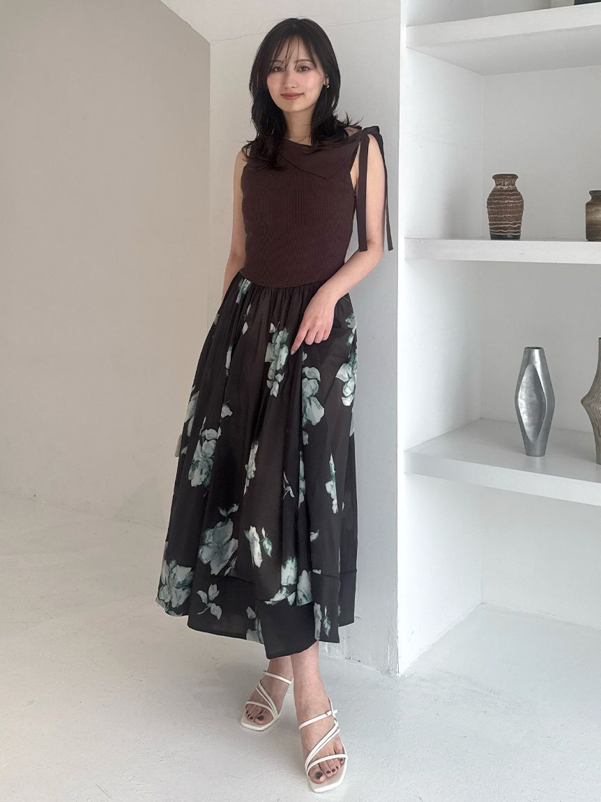 SNIDEL「リボンデザインニットドッキングワンピース」|ワンピース|BRW