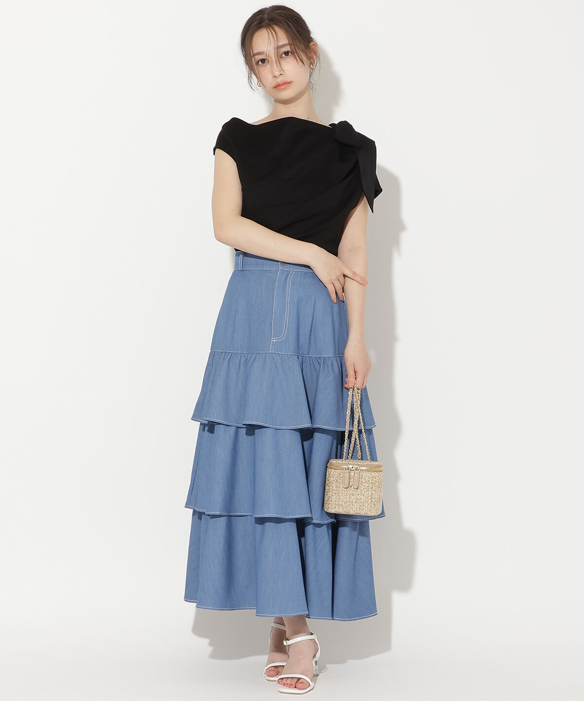 WILLSELECTION「リボンショルダードレープカットトップス」|Tシャツ・カットソー|
