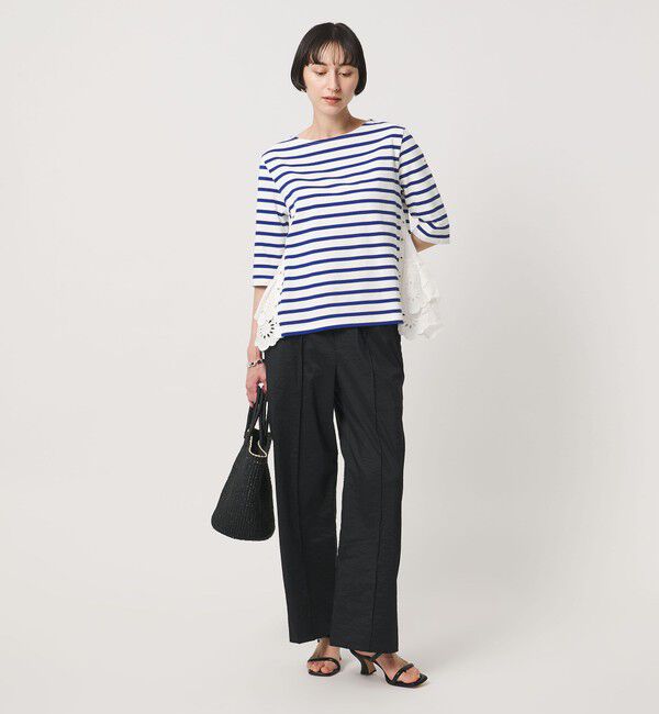 UNITED ARROWS「【別注】＜MUVEIL＞６分袖 レース ボーダー カットソー ‐united LOVE project 2026」|Tシャツ・カットソー|