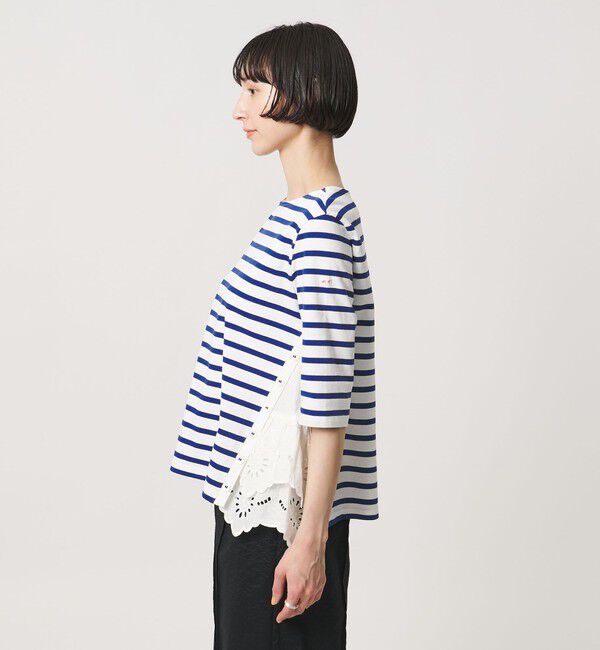 UNITED ARROWS「【別注】＜MUVEIL＞６分袖 レース ボーダー カットソー ‐united LOVE project 2026」|Tシャツ・カットソー|