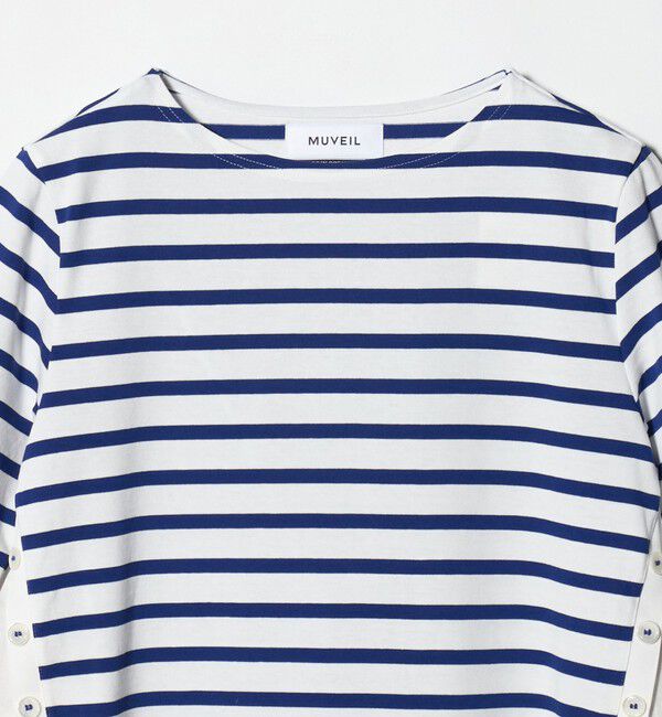 UNITED ARROWS「【別注】＜MUVEIL＞６分袖 レース ボーダー カットソー ‐united LOVE project 2026」|Tシャツ・カットソー|