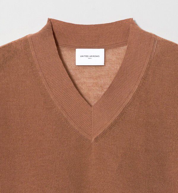 UNITED ARROWS「ミニ Vネック フレンチスリーブ ニット ‐ウォッシャブル‐」|ベスト・ジレ|