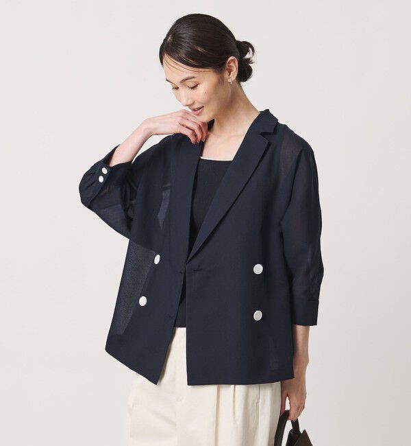 UNITED ARROWS「シアー ドルマン ブラウス ジャケット ‐ウォッシャブル‐」|テーラードジャケット|