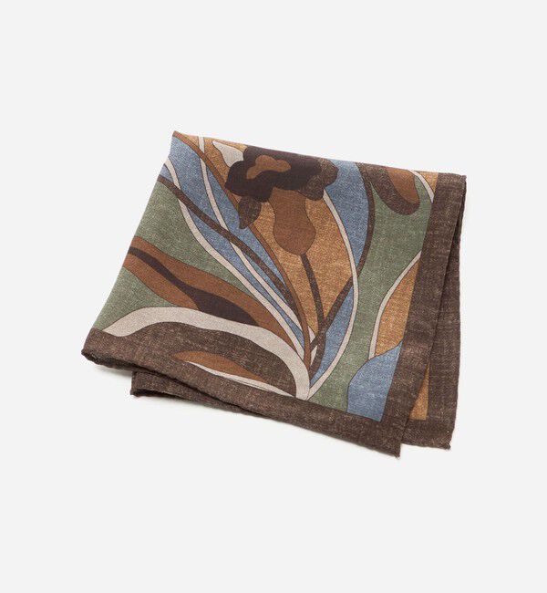 UNITED ARROWS「＜ARCURI＞フラワー プリント チーフ」|ハンカチ|DK.BROWN