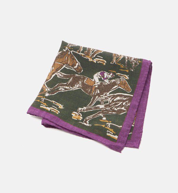 UNITED ARROWS「＜ARCURI＞ホース プリント チーフ」|ハンカチ|PURPLE
