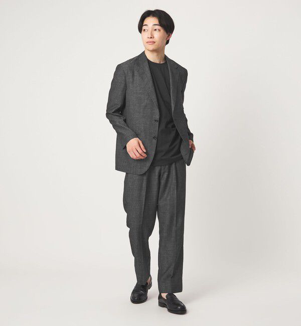 UNITED ARROWS green label relaxing「TW リネン デニムライク 01 ワイド 1プリーツ スラックス セットアップパンツ」|スラックス|