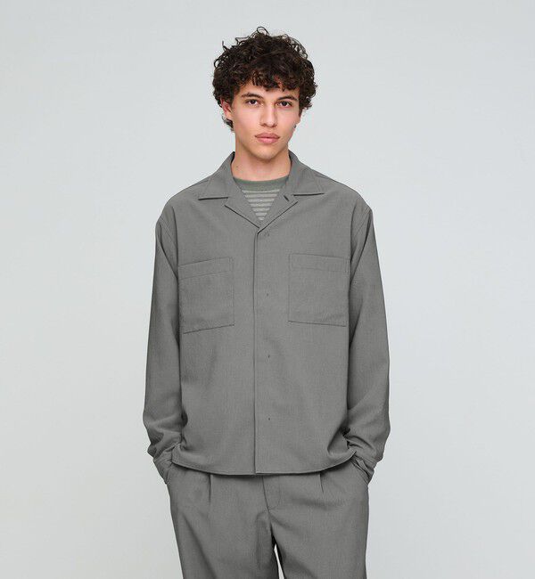UNITED ARROWS green label relaxing「SHIELDRY フライフロント 長袖 オープンカラー シャツ -伸縮性・UVカット・遮熱-」|シャツ・ブラウス|