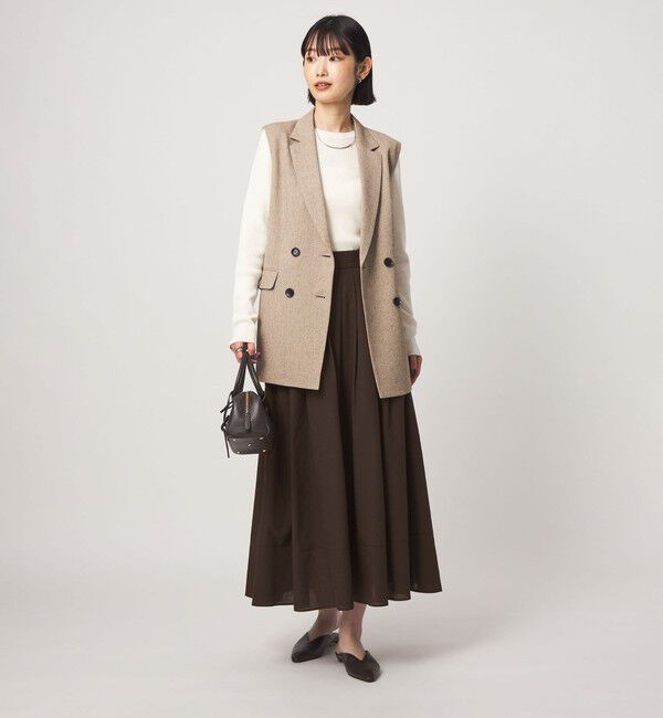 UNITED ARROWS green label relaxing「Breeze Cool タック スカート 2 マシンウォッシャブル 通気性 UVカット」|フレア|