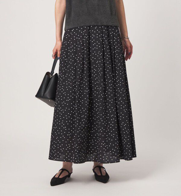 UNITED ARROWS green label relaxing「Breeze Cool タック スカート 2 マシンウォッシャブル 通気性 UVカット」|フレア|