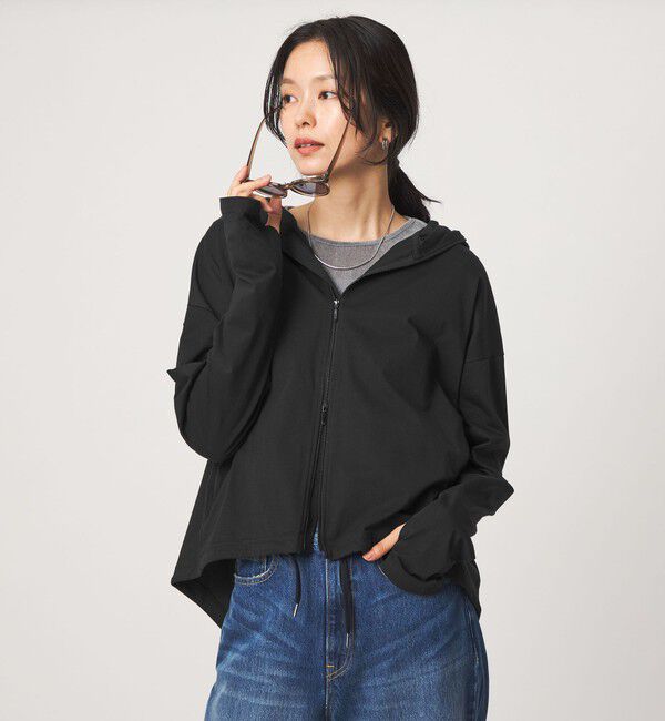 UNITED ARROWS green label relaxing「【WEB限定】＜at ease＞ドロスト カットソー パーカー  UVカット 接触冷感 遮熱」|パーカー|