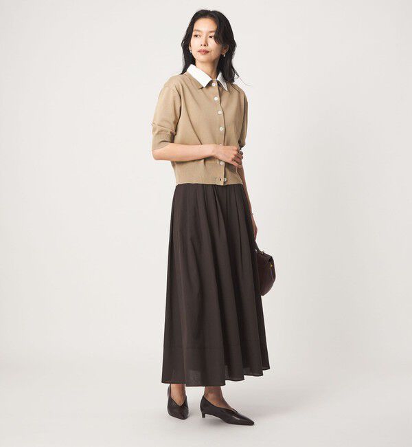 UNITED ARROWS green label relaxing「2WAY レース ポロ襟 5分袖 ニット カーディガン」|カーディガン|
