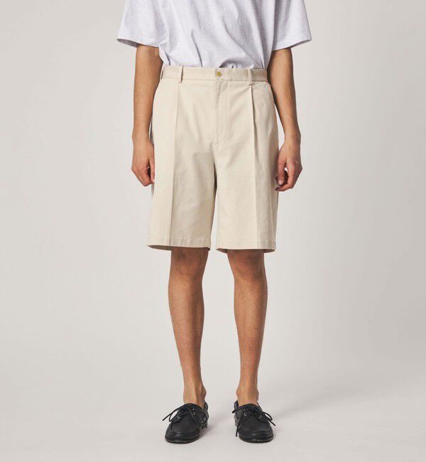 STEVEN ALAN「＜Steven Alan＞ グレース ツイル アウト ワンプリーツ ショート パンツ」|スラックス|