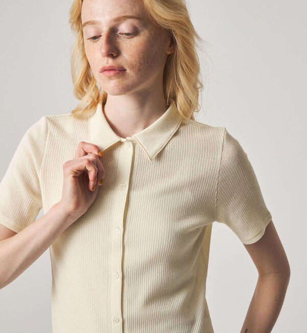 STEVEN ALAN「＜Steven Alan＞リブ ハーフスリーブ シャツカーディガン」|カーディガン|