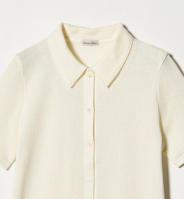STEVEN ALAN「＜Steven Alan＞リブ ハーフスリーブ シャツカーディガン」|カーディガン|