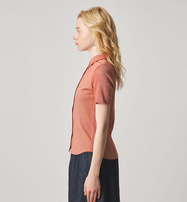 STEVEN ALAN「＜Steven Alan＞リブ ハーフスリーブ シャツカーディガン」|カーディガン|