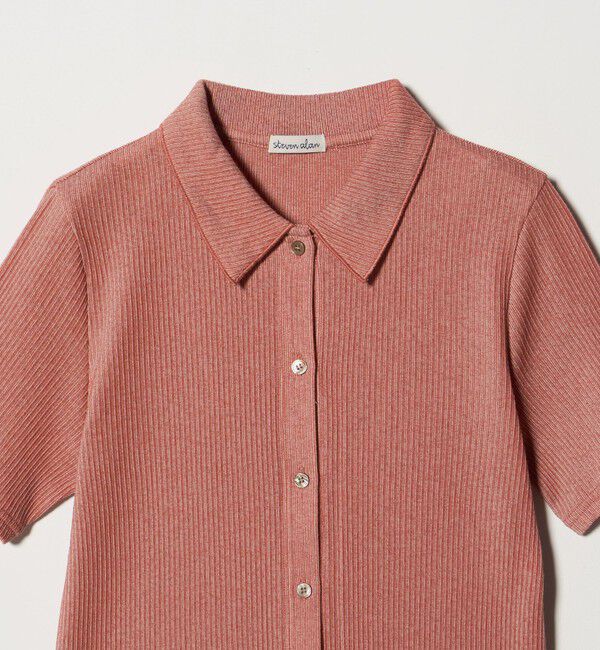 STEVEN ALAN「＜Steven Alan＞リブ ハーフスリーブ シャツカーディガン」|カーディガン|