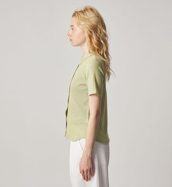 STEVEN ALAN「＜Steven Alan＞リブ ハーフスリーブ シャツカーディガン」|カーディガン|
