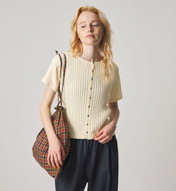 STEVEN ALAN「＜Steven Alan＞リブ ショートスリーブ カーディガン」|カーディガン|