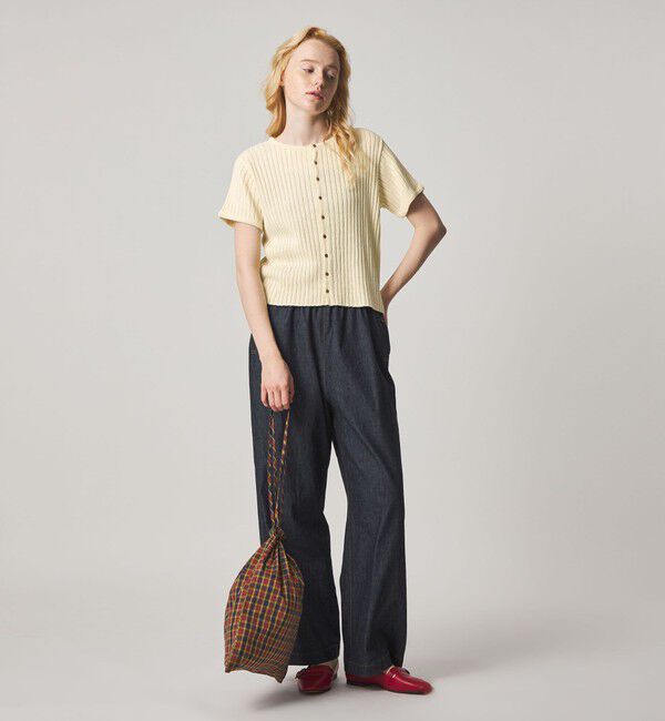 STEVEN ALAN「＜Steven Alan＞リブ ショートスリーブ カーディガン」|カーディガン|