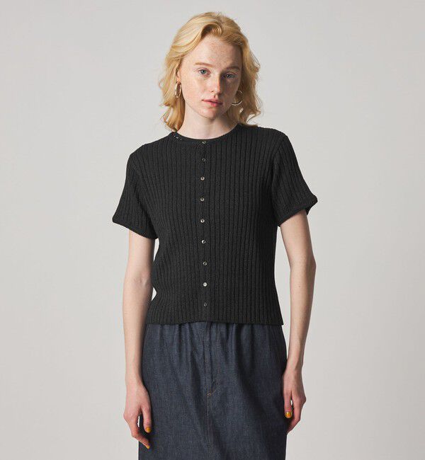 STEVEN ALAN「＜Steven Alan＞リブ ショートスリーブ カーディガン」|カーディガン|