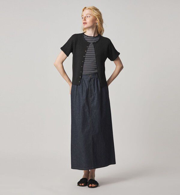 STEVEN ALAN「＜Steven Alan＞リブ ショートスリーブ カーディガン」|カーディガン|