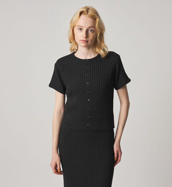 STEVEN ALAN「＜Steven Alan＞リブ ショートスリーブ カーディガン」|カーディガン|